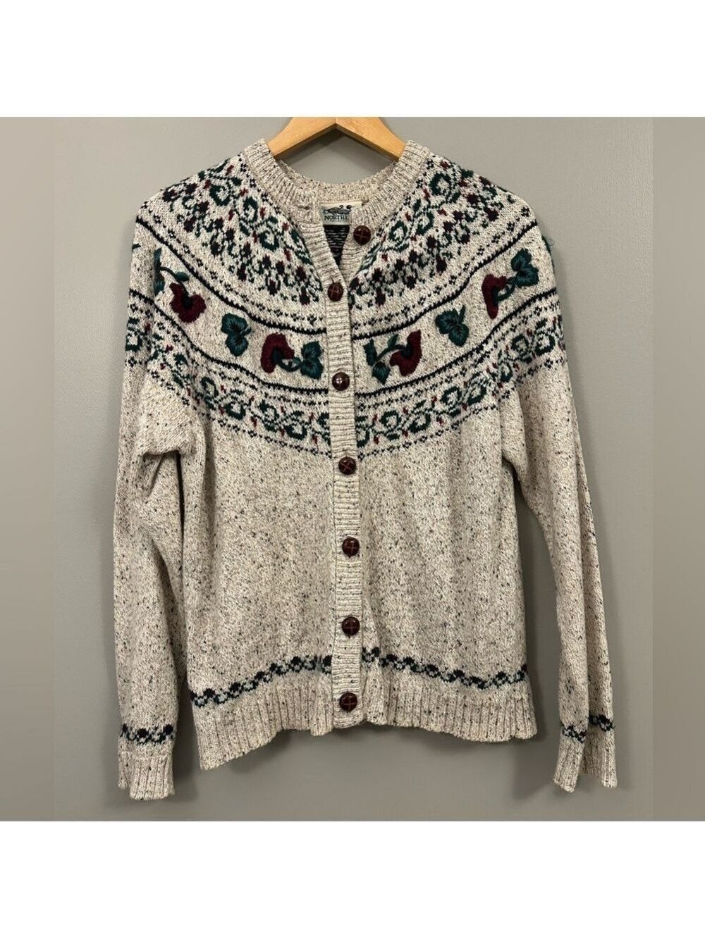 Northern Reflections Vintage Multicolor Knit Cardigan Sweater Size Large